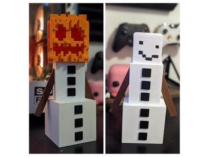 Minecraft neige Golem apprenant chauffé 3d print model - Mito3D
