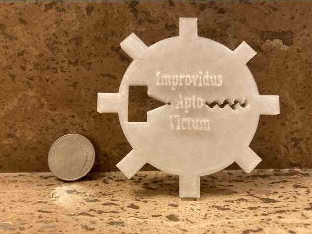 maker coin - improvise adapt overcome improvidus apto victum imagimaker prints 3D print model - Mito3D