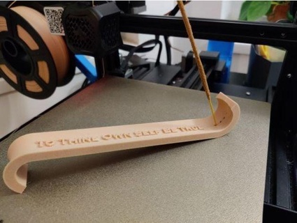 simple modern incense holder shakespeare quote thine self true wundermonkeyuk 3d print model - Mito3D