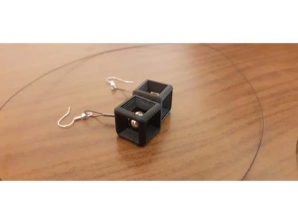 palier piégé cube boucles d'oreilles Robinson 3d print model - Mito3D
