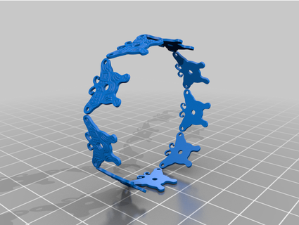 butterfly shaped bracelet pcn3dprinting 3d print model - Mito3D