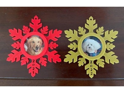 snowflake photo ornament inset year swprinter77 3d print model - Mito3D