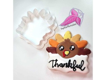 turkey plaque cookie cutter sophiathehobbit 3d print model - Mito3D