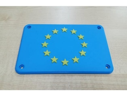 european union flag plate hexatron 3d print model - Mito3D