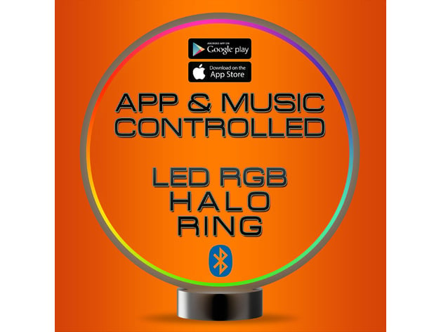 LED rgb Designer Kreis Ring Heiligenschein Licht Lampe App Musik kontrolliert untersuchen 3D print model - Mito3D