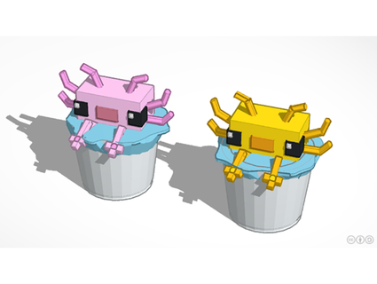 minecraft - bucket axolotl shootboomzap 3d print model - Mito3D