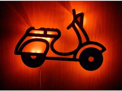 vespa scooter noche lámpara LED niños grande escalable 3d print model - Mito3D
