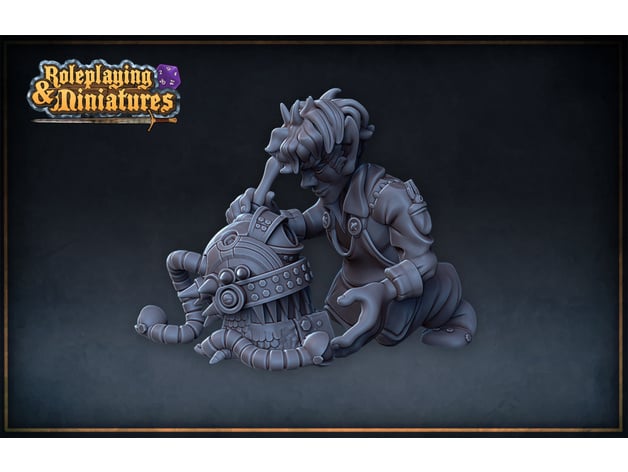 Gnom Erfinder roleplayingminiatures 3D print model - Mito3D