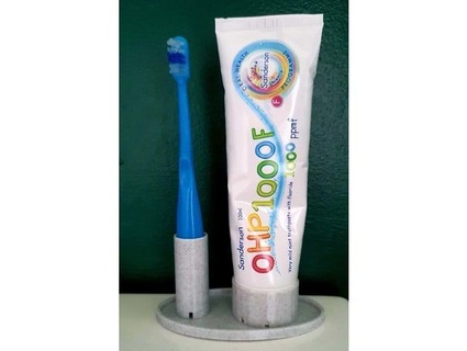 simples escova dente pasta dentes suporte huzy85 3d print model - Mito3D