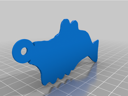 fish shaped chiave squillare pcn3dprinting 3d print model - Mito3D
