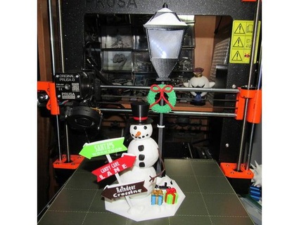 Natal boneco neve exibição luz 3dtwinkie 3d print model - Mito3D
