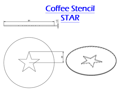 stella caffè stencil freddie rana 3d print model - Mito3D