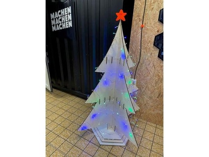 tall laser cut christmas tree brigk makerspace 3d print model - Mito3D
