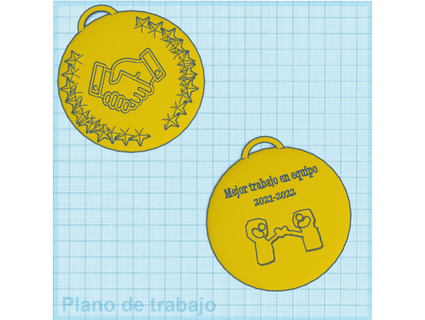 Medalla Trabajo takım juanitobananano 3d print model - Mito3D