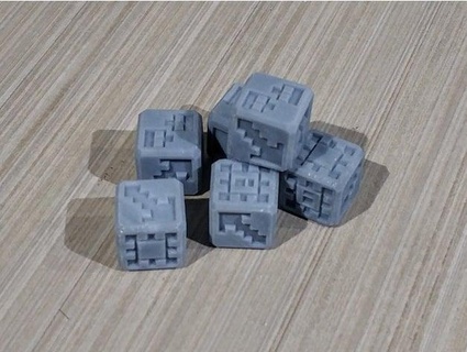 8 bit block dice resin windhamgraves 3d print model - Mito3D