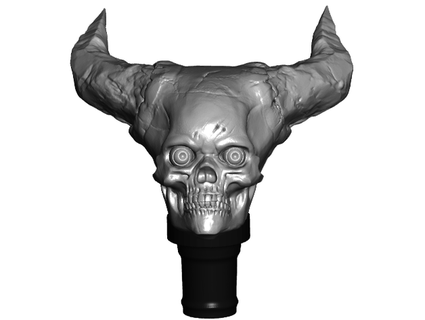 horned skull topper 7 cane walking hiking sticks toakamate 3d print model - Mito3D