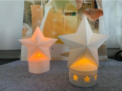xmas christmas star led tea lights candle cover decoration ++ lone locke one 3d print model - Mito3D