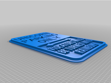 tek boynuzlu at otopark işaret krionik 3d print model - Mito3D