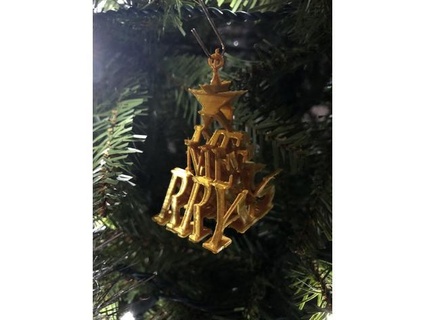 perspectiva texto alegre Navidad árbol eléctrico albóndigas 3d print model - Mito3D