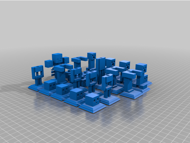 minecraft chess set pieces xavierhell 3D print model - Mito3D