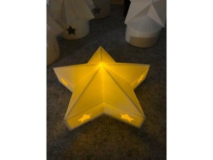 christmas star led tea light candle cover xmas++laying locke one 3d print model - Mito3D
