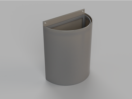 small wallmounted trashcan beardelk 3d print model - Mito3D