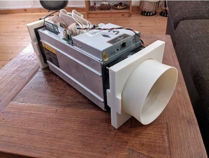 120mm fan air supply tube quick release system antminer s9 s17 s19 adamhelbing 3d print model - Mito3D