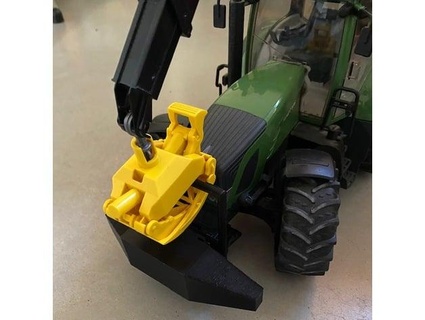 Bruder Traktor Wald Kran Eimer Halter Unterstützung koeniedb 3d print model - Mito3D