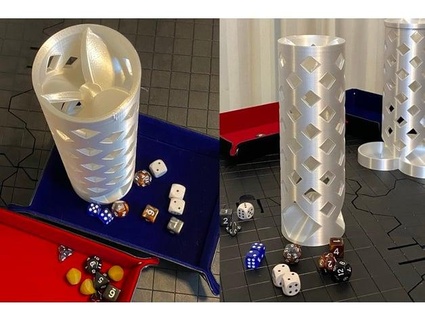 dice tower - triple helix spiral fresnelthz 3d print model - Mito3D