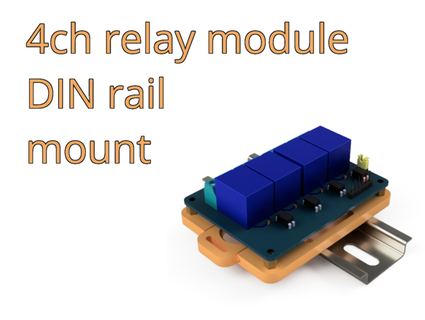 4 ch relay module din rail mount kaosuneko 3d print model - Mito3D