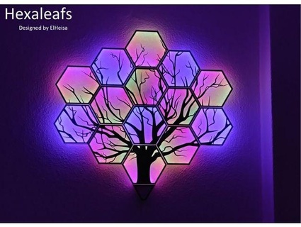 hexagonal nanoleaf - hexaleaf elheisa 3d print model - Mito3D
