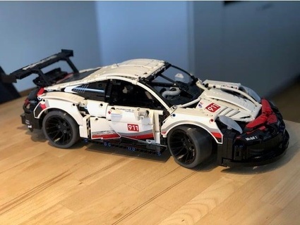 aros pneus faróis Lego Porsche rsr mineral pesado 3d print model - Mito3D