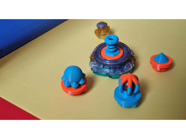 beyblade compatible performance tips kompatible spitzen alvomane 3D print model - Mito3D