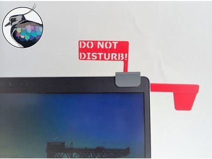 disturb - laptop video call flip sign lapwing 3d prints 3d print model - Mito3D