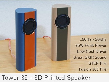 tower 35 speaker - bmr driver zx82net 3d print model - Mito3D