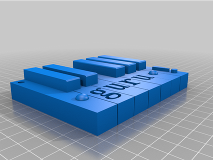 guru's piano keys key chain tetrahemicon 3d print model - Mito3D