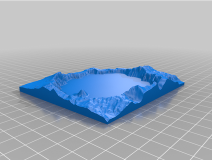cratera lago geográfico terreno selvagem necessário 3d print model - Mito3D