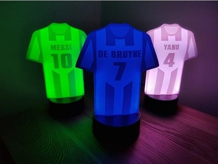 Futbol Jersey taş ocağı gece ışık Messi ronaldo kedi 3d print model - Mito3D