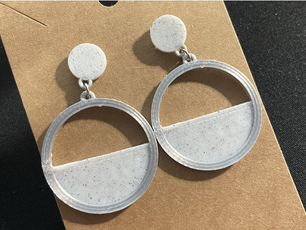 stud drop circular earring toriannme 3D print model - Mito3D