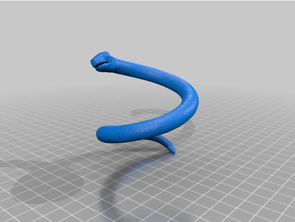 snake shaped bracelet pcn3dprinting 3d print model - Mito3D