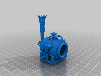 mortier Renaissance vapeur alimenté fantaisie réservoir créations horribles 3d print model - Mito3D