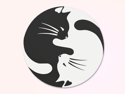 black cat white cat mishkin2  3d print model - Mito3D