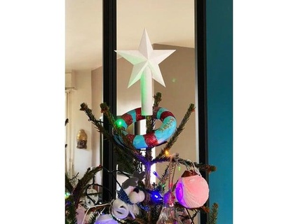 cimier de sapin toile christmas tree topper tony 78fr 3d print model - Mito3D