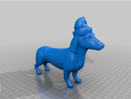 christmas dachshund hugo gu 3d print model - Mito3D