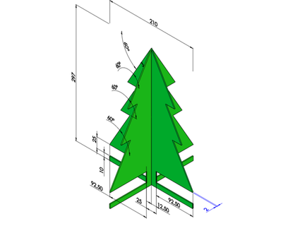 Navidad árbol a4 Talla ericrossi 3d print model - Mito3D