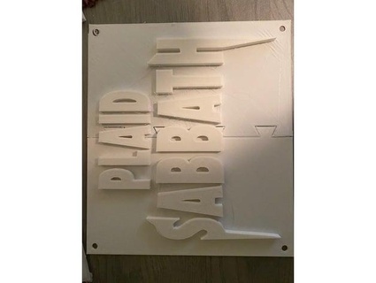 plaid sabbath name plate logo pmitche3 3d print model - Mito3D