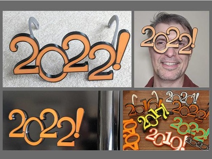 2022 new year eve glasses 3dimka 3d print model - Mito3D