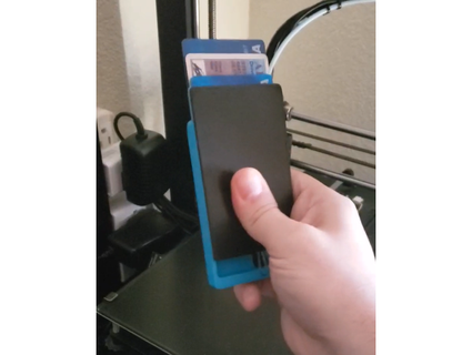slim wallet - 5 card sliding mechanical snapfit supports senghauser 3d print model - Mito3D