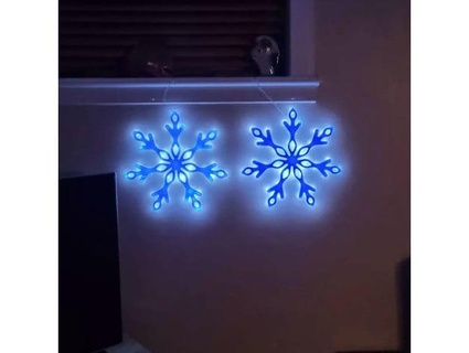indoor outdoor light-up christmas snow flake dexoration crizzle 3d print model - Mito3D