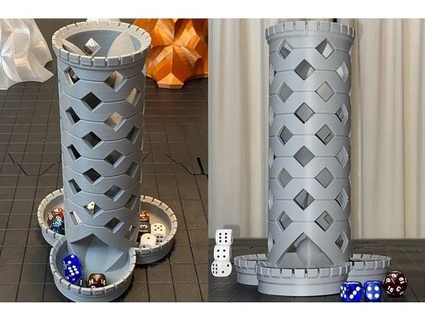castelo dados torre triplo hélice espiral ventilador fresnelthz 3d print model - Mito3D